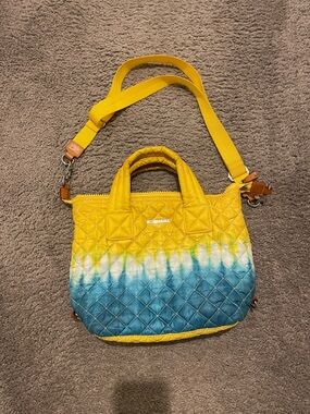 MZ Wallace Yellow to Blue Ombre Quilted Crossbody Bag